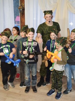 Военная вечеринка для детей с аниматорами в Кабардинке